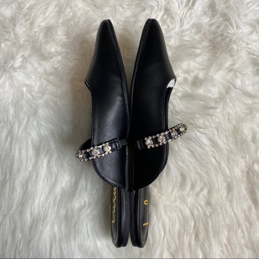 🔥SOLD🔥 Lulus Arlya Rhinestone Pointed-Toe Mule Slides - Picture 11 of 14